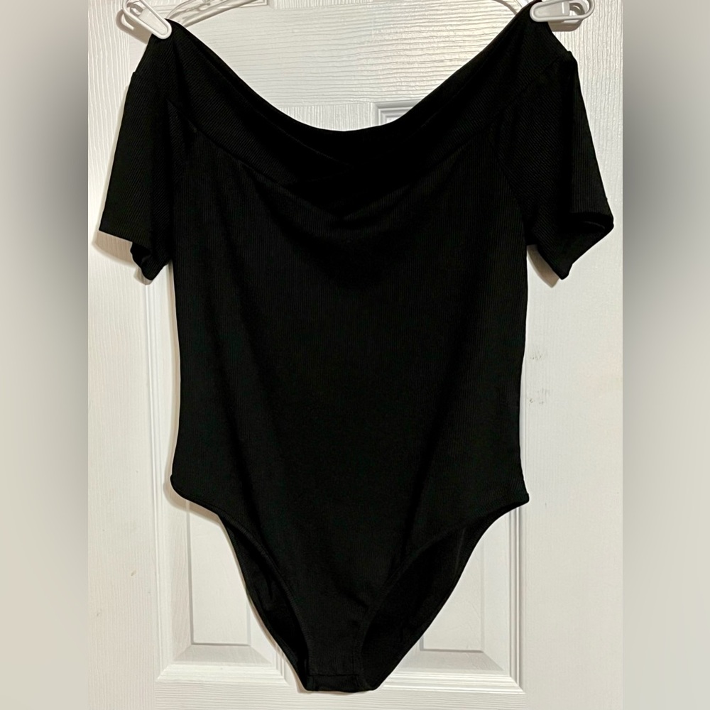 Sophisticated Black Off-Shoulder Bodysuit